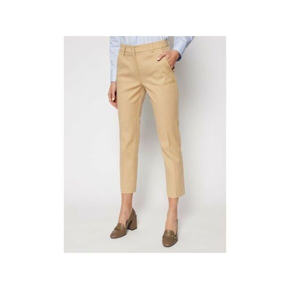 WEEKEND Womens Beige Pocketed Zippered Stretch Cropped Trousers Skinny Pants 10